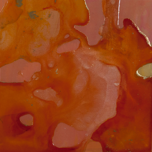 Chance Assemblage, acrylic on silk, 8" x 8", 2012