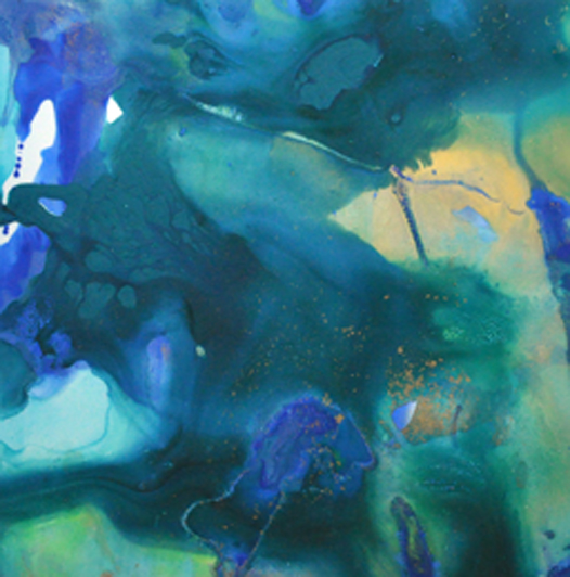 Earth Rhythm #1, acrylic on silk, 20" x 20", 2013