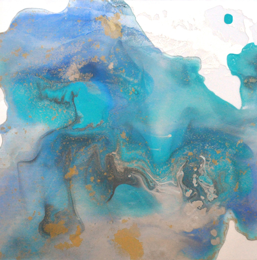Earth Rhythm #2, acrylic on silk, 20" x 20", 2013