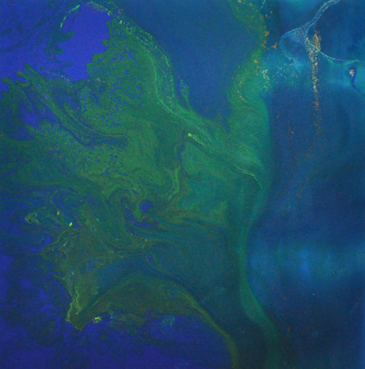 Earth Rhythm #4, acrylic on silk, 20" x 20", 2013