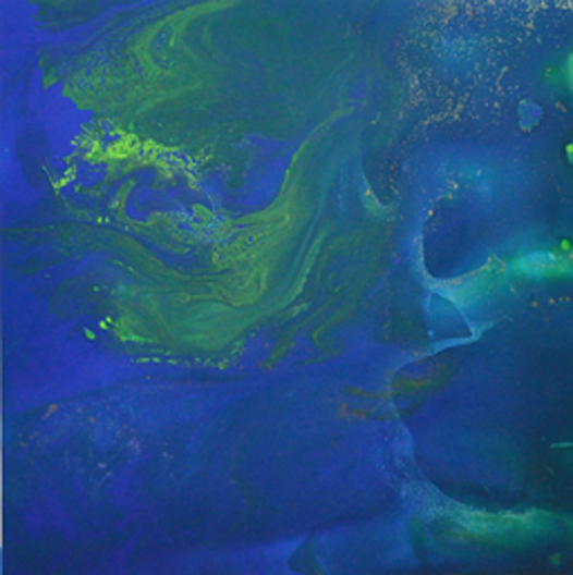 Earth Rhythm #5, acrylic on silk, 20" x 20", 2013